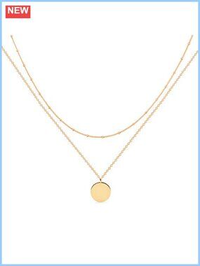 MEVECCO Gold Plated Layered Pendant Necklace Set for Women